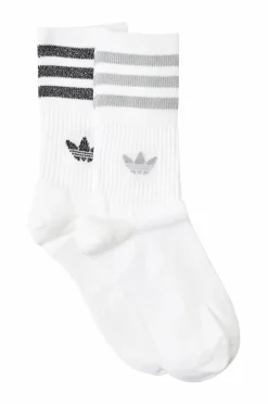 adidas Originals Træningstøj>Strømper Mid-cut Glitter Crew Socks 2-pak White/Gretwo/Black