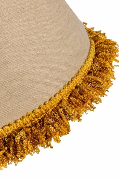 Alde & Lind Lampeskærme>Cylinder D24 Lin frans Linned/sennep