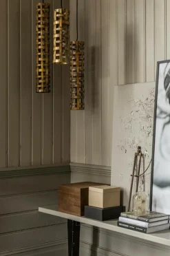 Alde & Lind Loftslampeskærm Kolonn H50 Antik guld Hot