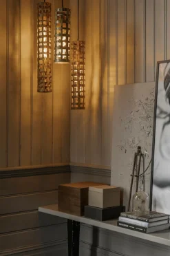 Alde & Lind Loftslampeskærm Kolonn H50 Antik guld Hot