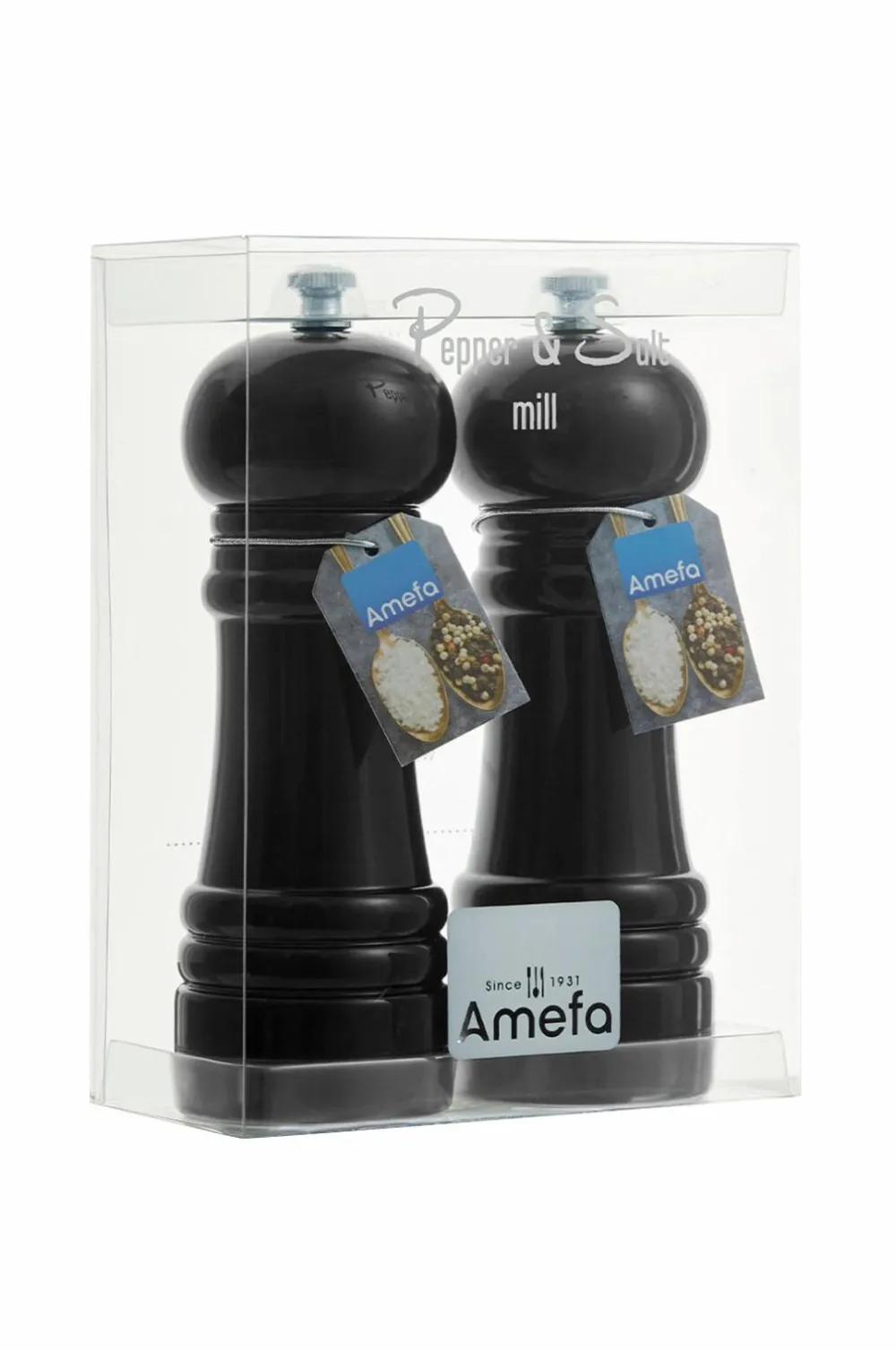 Amefa Husholdningsartikler>Salt- og peberkværn Wood, sæt med 2 Black