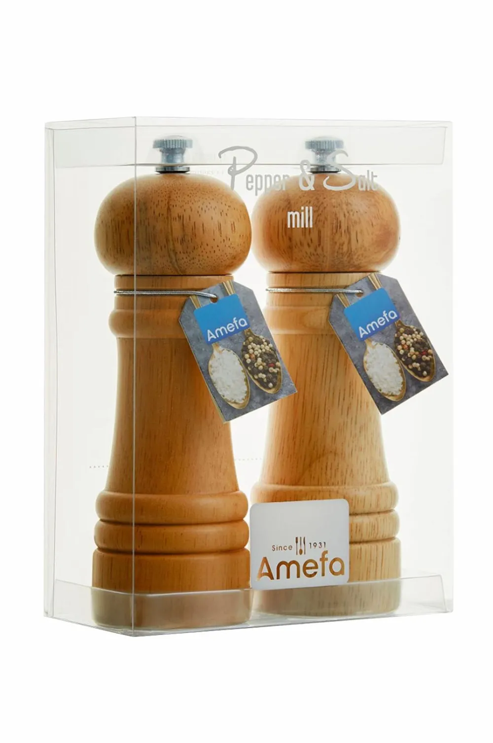 Amefa Husholdningsartikler>Salt- og peberkværn Wood, sæt med 2 Oak