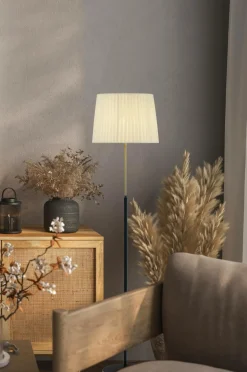 Aneta Lighting Gulvlampe Ezai sort/mat messing