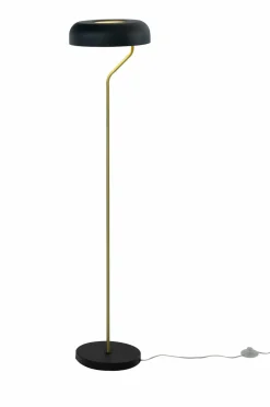 Aneta Lighting Gulvlamper>Gulvlampe Bremen Sort/mat messing