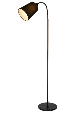 Aneta Lighting Gulvlampe Ljusdal m/skærm Sort/valnød Discount