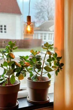 Aneta Lighting Pendel CYLINDER Mat messing/amber