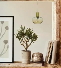 Aneta Lighting Pendel BELL Mat messing/amber Sale