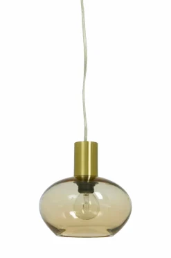 Aneta Lighting Pendel BELL Mat messing/amber Sale