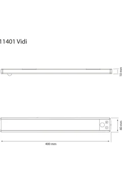Aneta Lighting Skabslampe Vidi 40cm Sølvfarvet Discount
