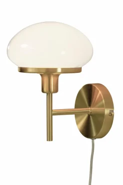 Aneta Lighting Væglamper>Væglampe New August Mat messing/hvid