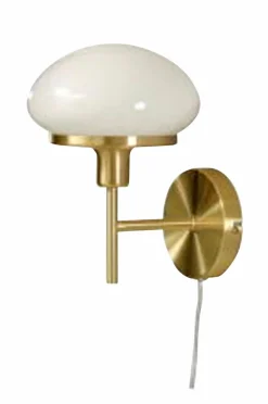 Aneta Lighting Væglamper>Væglampe New August Mat messing/hvid