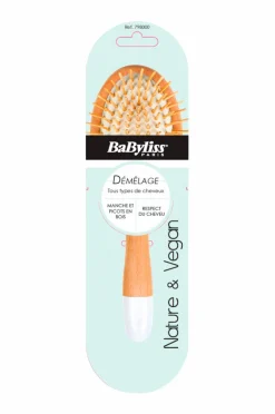 BaByliss Hårbørster>Padelbørste træ/hvid stor