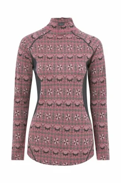 Bagheera Skiundertøj|Skiundertøj>Langærmet undertrøje Merino Dalecarlian Top Polo III W Pink/dark grey