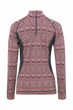 Bagheera Skiundertøj|Skiundertøj>Langærmet undertrøje Merino Dalecarlian Top Polo III W Pink/dark grey