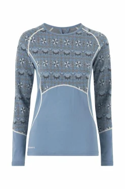 Bagheera Langærmet undertrøje Merino Dalecarlian Top Women Blue/dark grey Sale