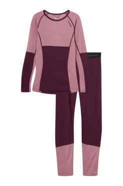 Bagheera Undertøj Merino Brisk Set JR Dark plum/rose Outlet