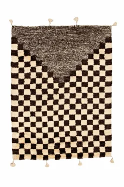 Bargi Uldtæpper>Uldtæppe Berber Chess 175x235 cm Brun