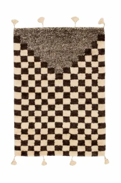 Bargi Uldtæpper>Uldtæppe Berber Chess 130x185 cm Hvid