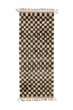 Bargi Uldtæpper>Uldtæppe Berber Chess 84x209 cm Brun