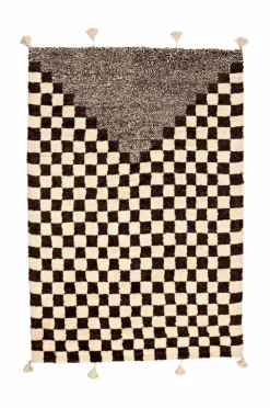 Bargi Uldtæpper>Uldtæppe Berber Chess 205x306 cm Brun