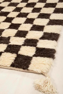 Bargi Uldtæpper>Uldtæppe Berber Chess 205x306 cm Brun