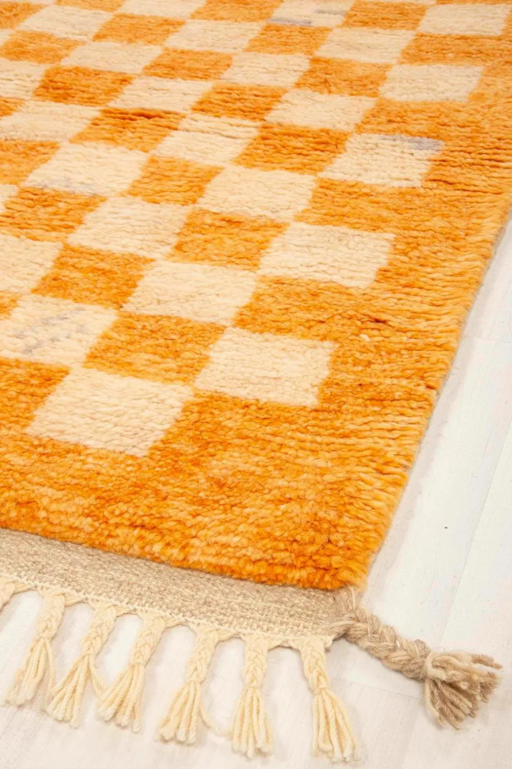 Bargi Uldtæpper>Uldtæppe Berber Chess 178x238 cm Orange