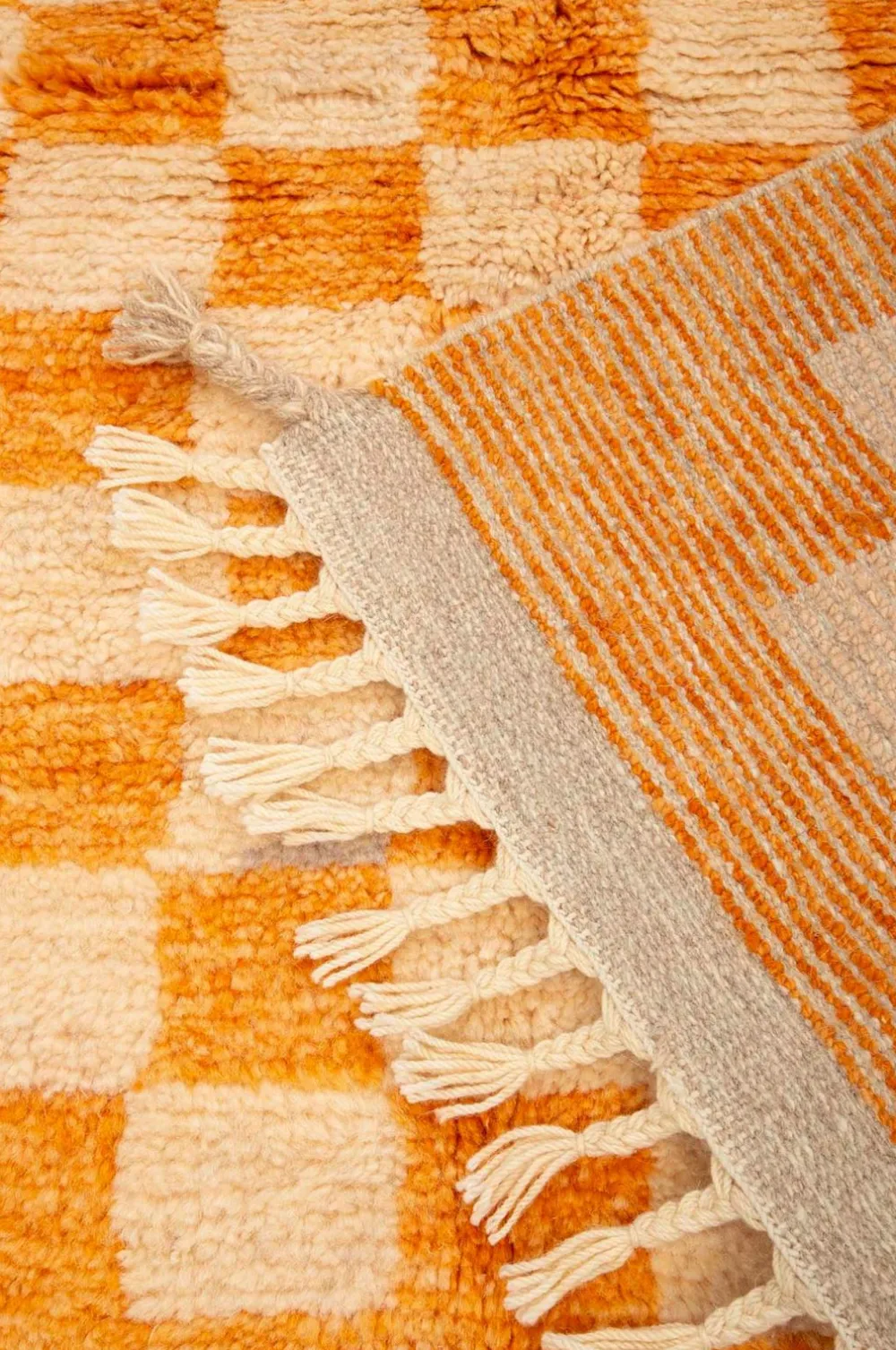 Bargi Uldtæpper>Uldtæppe Berber Chess 178x238 cm Orange