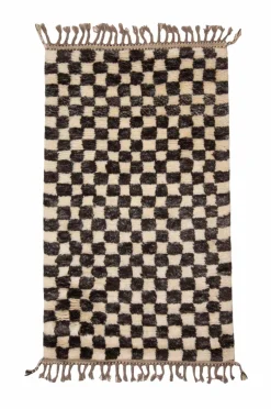 Bargi Uldtæpper>Uldtæppe Berber Chess 93x160 cm Brun