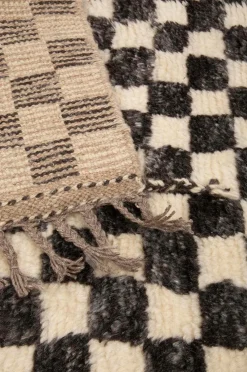 Bargi Uldtæpper>Uldtæppe Berber Chess 93x160 cm Brun