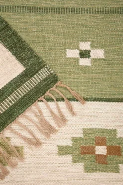 Bargi Uldtæpper>Uldtæppe Röllakan 250 x 350 cm Grøn