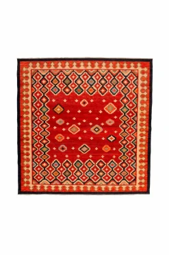 Bargi Woolcarpet Kilim Multi 256x256 cm Rød