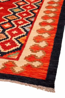 Bargi Woolcarpet Kilim Multi 256x256 cm Rød
