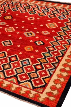 Bargi Woolcarpet Kilim Multi 256x256 cm Rød