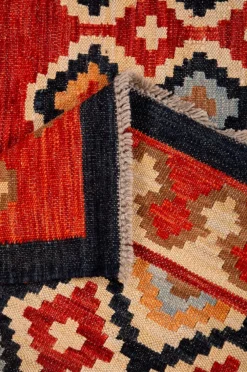 Bargi Woolcarpet Kilim Multi 256x256 cm Rød