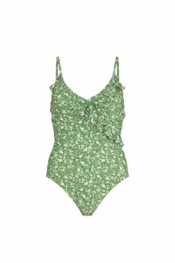 Becksöndergaard Badedragter>Badedragt Fleurie Bly Frill Swimsuit Campsite green