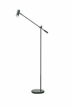 Belid Gulvlampe Cato højde 100-143cm cm dæmpbar Blank skovgrøn/matsort Clearance