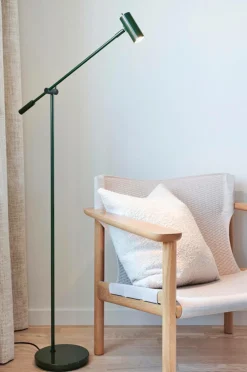Belid Gulvlampe Cato højde 100-143cm cm dæmpbar Blank skovgrøn/matsort Clearance