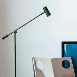 Belid Gulvlampe Cato højde 100-143cm cm dæmpbar Blank skovgrøn/matsort Clearance