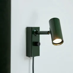 Belid Væglamper>Væglampe Cato enkel Blank skovgrøn/matsort