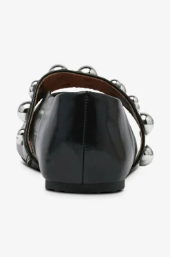 Bianco Ballerinasko Bialuna Studded Ballet Flat Faux Leather Black New