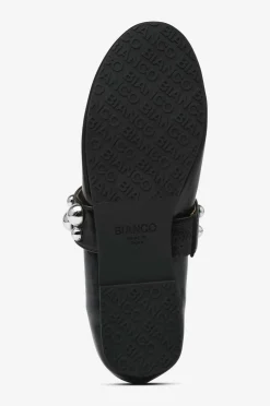 Bianco Ballerinasko Bialuna Studded Ballet Flat Faux Leather Black New