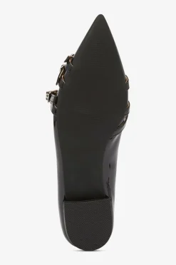 Bianco Ballerinasko Biabari Pointy Flat Buckle Faux Leather Black patent Online