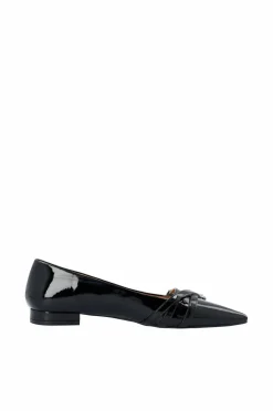 Bianco Ballerinasko Biabari Pointy Flat Buckle Faux Leather Black patent Online