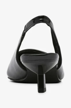 Bianco Højhælet sko biaKristin Kitten Heel Slingback Metal Toecap Patent Black gold Online