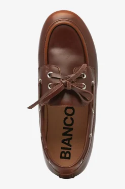 Bianco Loafers Biamarlene Boat Shoe Leather Brown Distressed Best