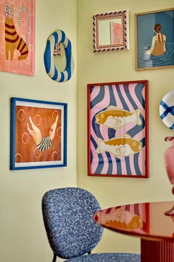 Bloomingville Svela Illustration m/ramme Brun