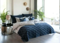 Borås Cotton Sengetæppe Marseille Single Color, Blue Outlet