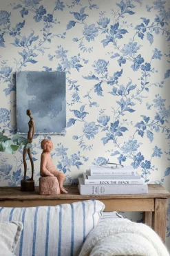 Boråstapeter Tapet Blomslinga Blue 6146