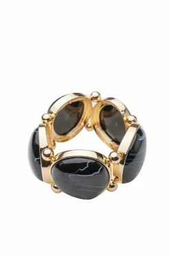 BOW19 Details Armbånd Vala Elastic Gold W Black Outlet