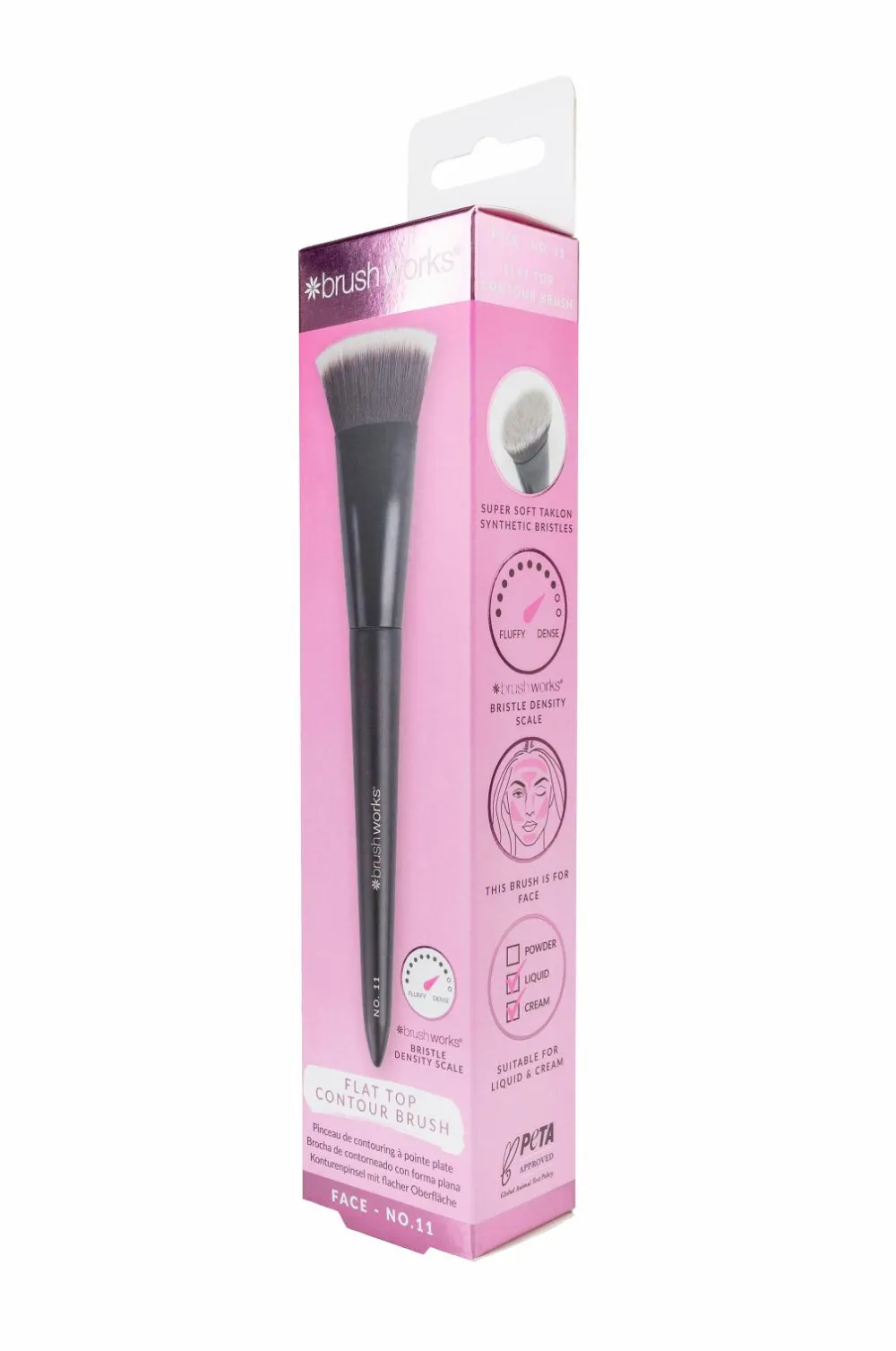 Brushworks No. 11 Flat Top Contour Brush No Color New